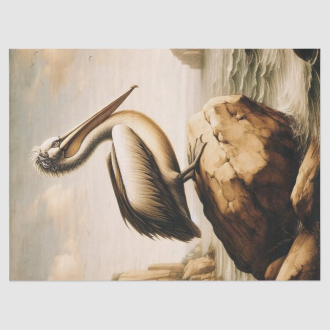 Vintag Pelican Decoupage Seidenpapier (Vorderseite)