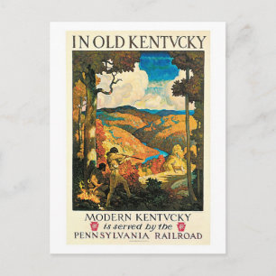 Vintag Pennsylvania RR, Kentucky Travel Ad. Postkarte