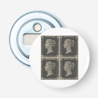 Vintag Penny Black Briefmarke Abzeichen Flaschenöf Flaschenöffner