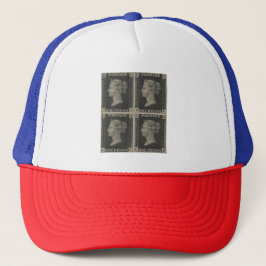 Vintag Penny Black Postage Briefmarke Trucker Hat Truckerkappe