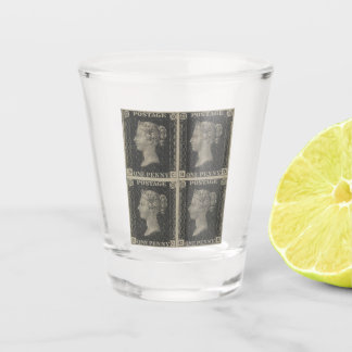 Vintag Penny Black Shot Glass Schnapsglas