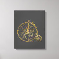 Vintag Penny Farthing Bike Black Gold Glitzer