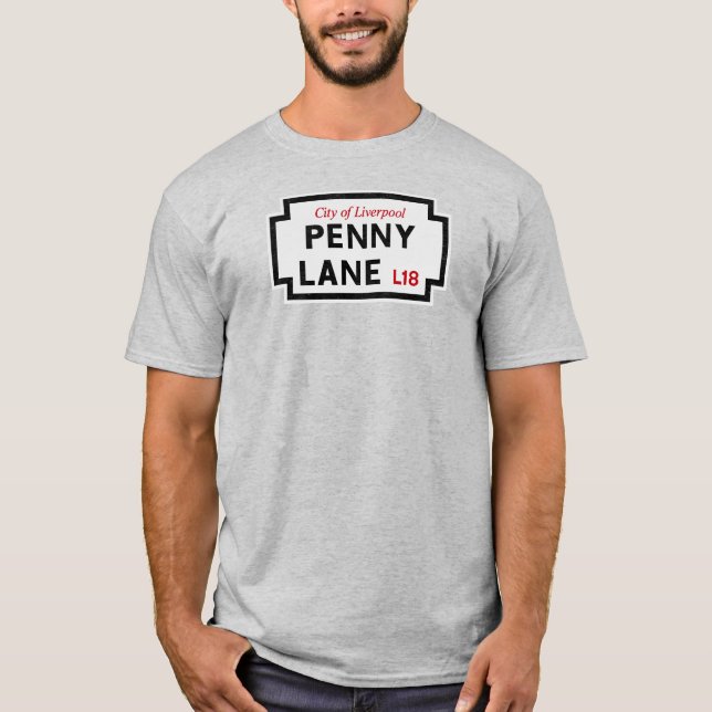 Vintag Penny Lane Street Sign T-Shirt (Vorderseite)