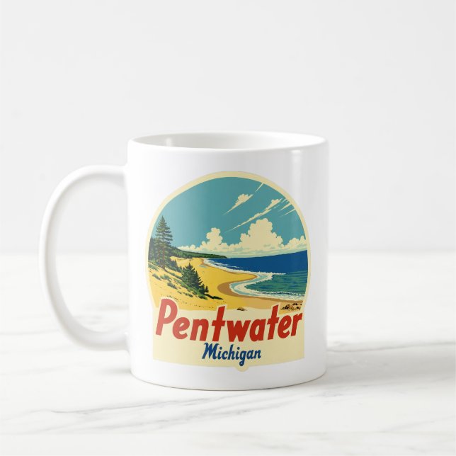 Vintag Pentwater Michigan Kaffeetasse (Links)