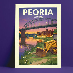 Vintag Peoria Illinois Postkarte
