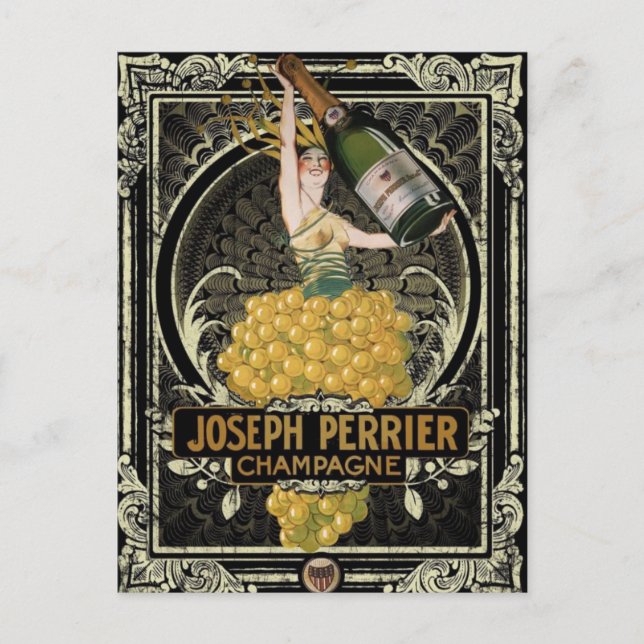 Vintag Perrier Champagne Postcard Postkarte (Vorderseite)