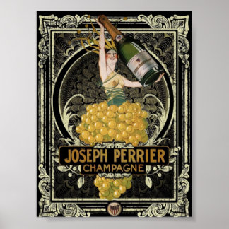 Vintag Perrier Champagne Poster