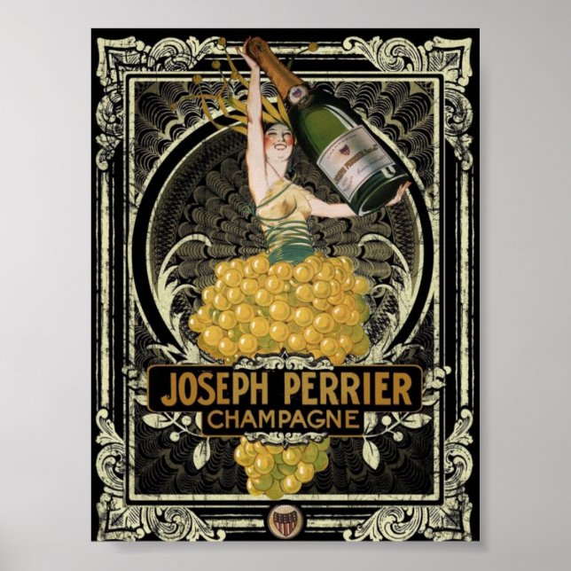 Vintag Perrier Champagne Poster (Vorne)