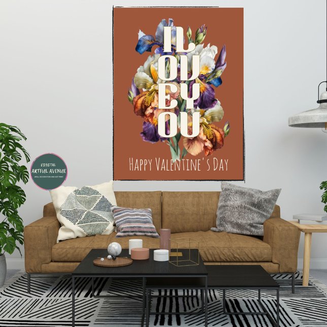 Vintag Personalisiert I Liebe Sie Blume Valentine Poster (Von Creator hochgeladen)