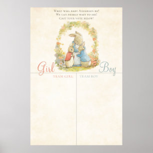 Vintag Peter Die Rebbit Gender Reveal Abstimmung Poster