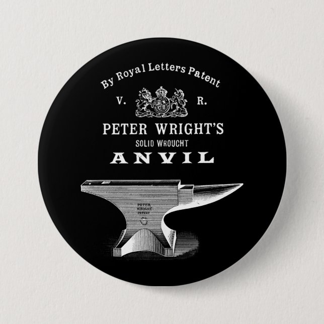 Vintag Peter Wright Anvil Blacksmithing Button (Vorderseite)