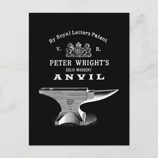 Vintag Peter Wright Anvil Blacksmithing Postkarte (Vorderseite)