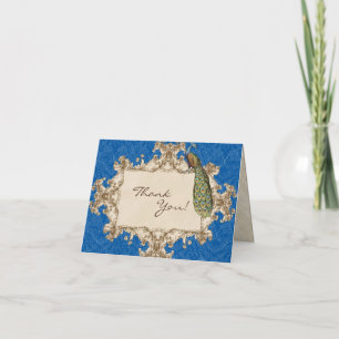 Vintag Pfau & Etchings Hochzeit Dankeschön Hinweis Dankeskarte