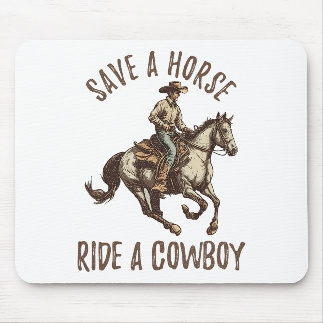 Vintag Pferd retten5 Mousepad (Vorne)