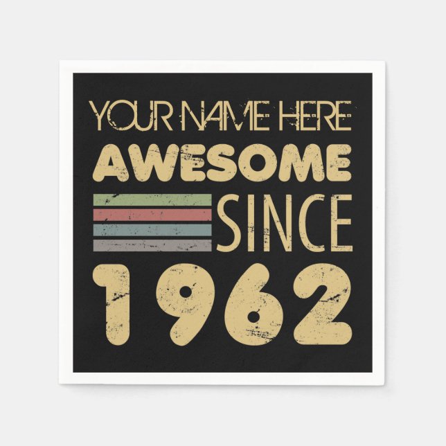 Vintag Phantastisch 1962 60. Geburtstag Serviette (Vorderseite)