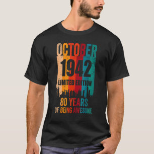Vintag Phantastisch 80. Geburtstag Retro Oktober 1 T-Shirt