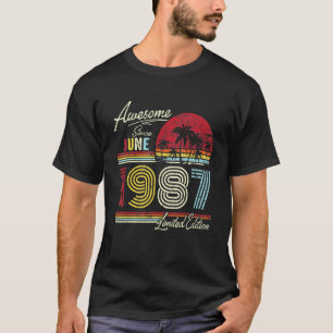 Vintag Phantastisch seit Juni 1987 35. Geburtstag T-Shirt