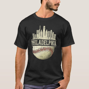 Vintag Philadelphia Baseball Skyline Retro Philly T-Shirt
