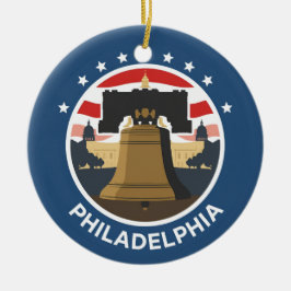 Vintag Philadelphia Liberty Bell Keramik Ornament
