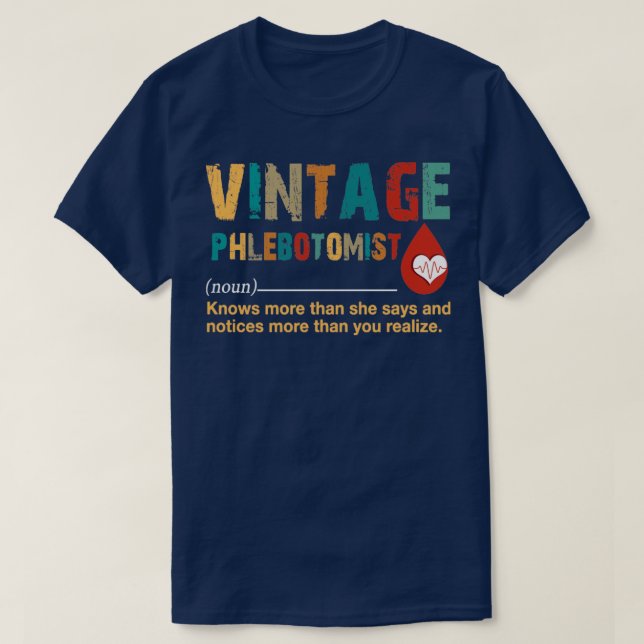 Vintag Phlebotomist T-Shirt (Design vorne)