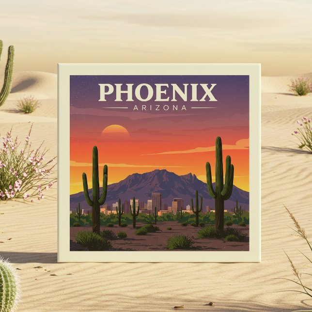 Vintag Phoenix Arizona Fliese (Von Creator hochgeladen)