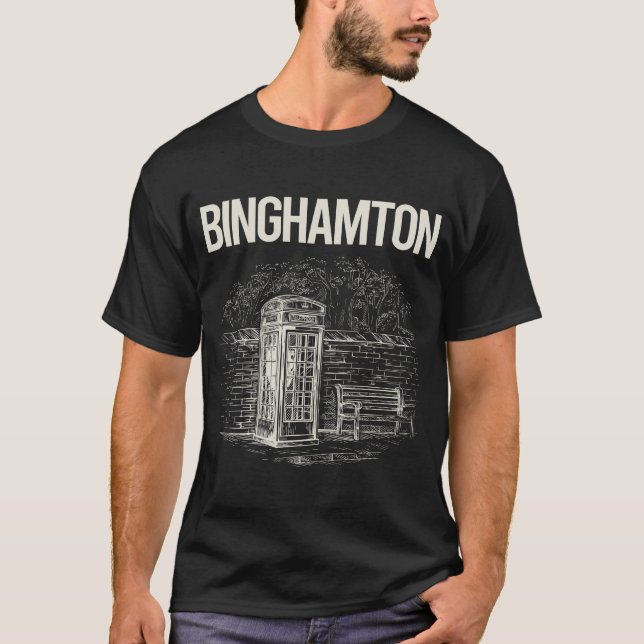 Vintag Phone Booth Binghamton T-Shirt (Vorderseite)