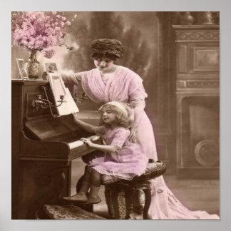 Vintag Piano Lessons Poster