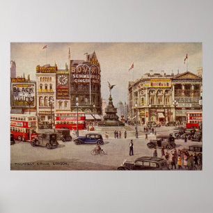 Vintag Piccadilly Circus London Poster
