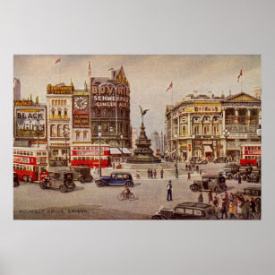 Vintag Piccadilly Circus London Poster