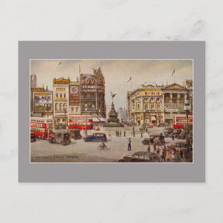 Vintag Piccadilly Circus London Postkarte
