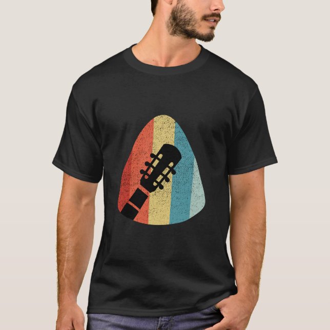 Vintag Pick Guitar Design T - Shirt (Vorderseite)