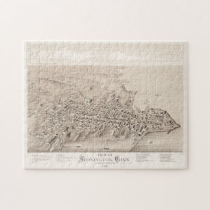 Vintag Pictorial Map of Stonington CT (1879) Puzzle