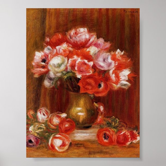 Vintag Pierre-Auguste Renoir Anemones Poster (Vorne)