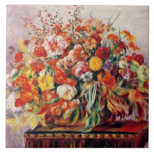 Vintag Pierre Auguste Renoir Basket von Blume Fliese