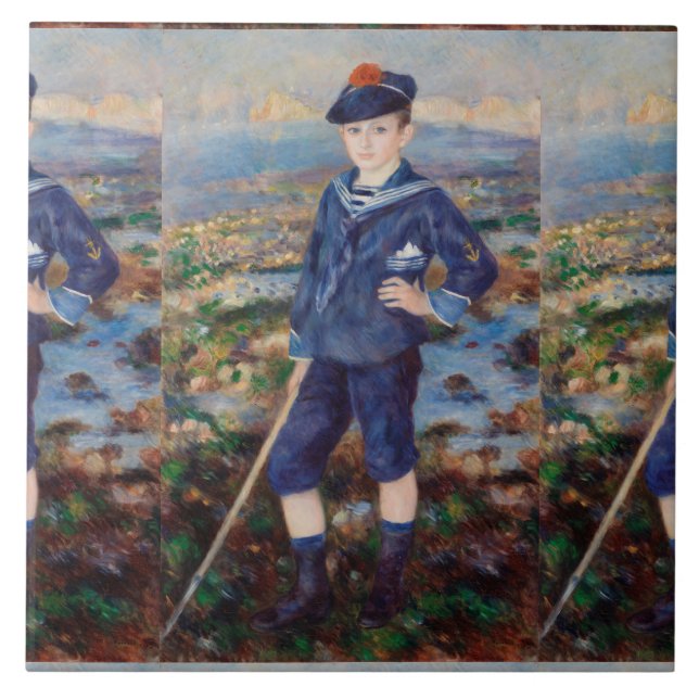 Vintag Pierre Auguste Renoir Sailor Boy Fliese (Vorderseite)