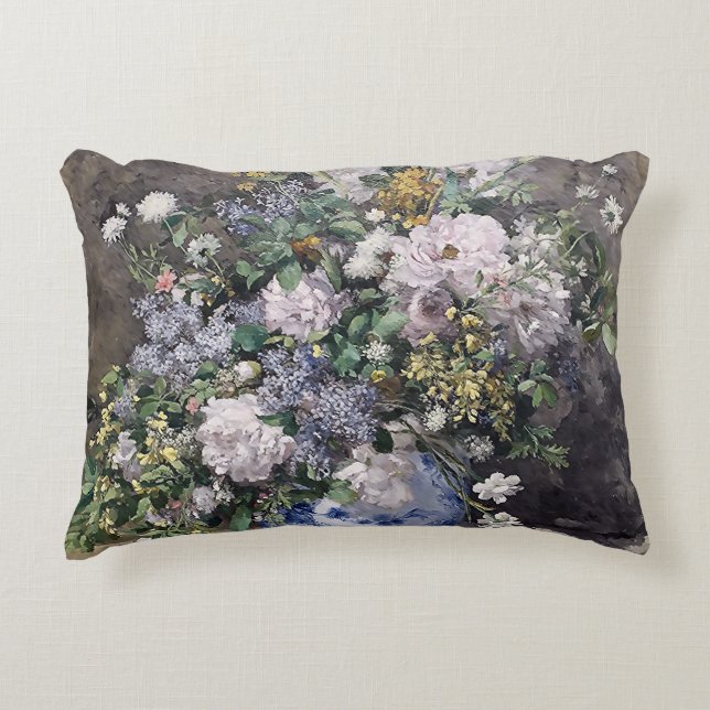 Vintag Pierre Auguste Renoir Spring Bouquet Dekokissen (Vorderseite)