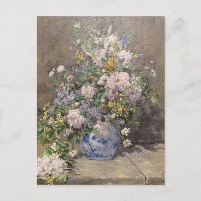 Vintag Pierre Auguste Renoir Spring Bouquet Postkarte (Vorderseite)