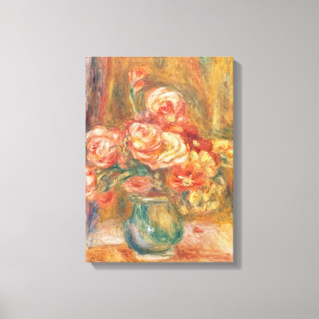 Vintag Pierre Auguste Renoir Vase von Rose Leinwanddruck (Vorderseite)