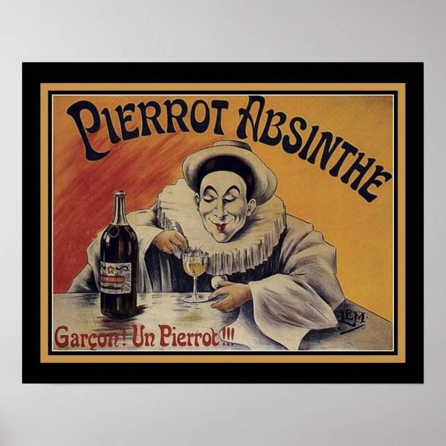 Vintag Pierrot-Absinthe Poster (Vorne)