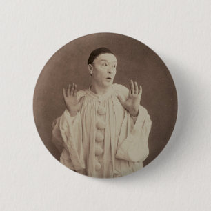 Vintag Pierrot Clown Button