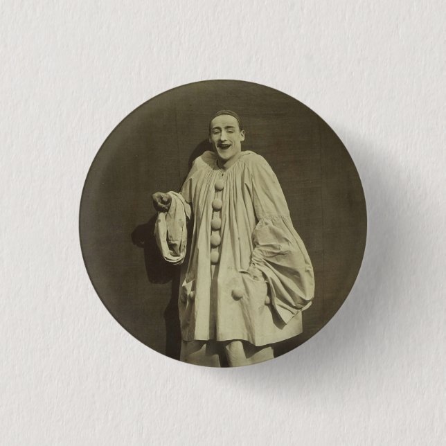 Vintag Pierrot Clown Button (Vorderseite)