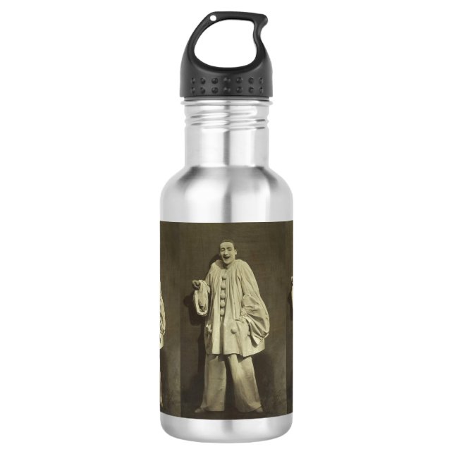 Vintag Pierrot Clown Edelstahlflasche (Vorderseite)