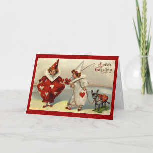 Vintag Pierrots Valentine Card Feiertagskarte