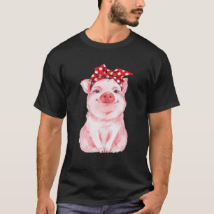 Vintag Pig Niedlich Bandana T-Shirt