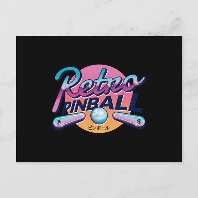 Vintag PINBALL Postkarte (Vorderseite)