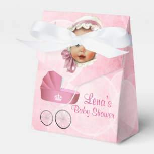 Vintag Pink Baby & Carriage Zelt Gefälligkeitsbox Geschenkschachtel