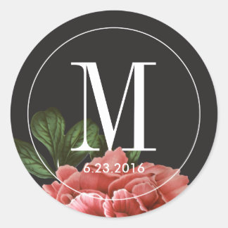 Vintag | Pink Black & White Runder Aufkleber