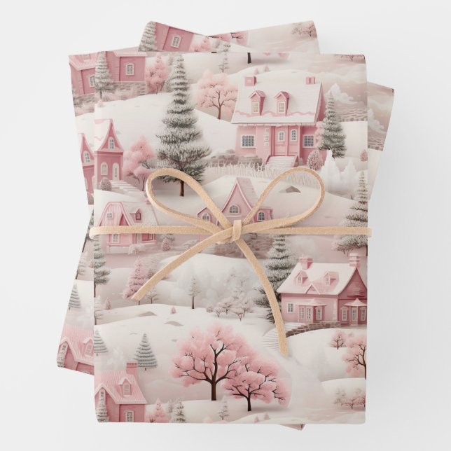 Vintag Pink Christmas Geschenkpapier Set (Beispiel)