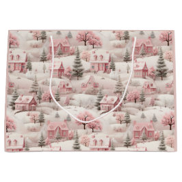 Vintag Pink Christmas Große Geschenktüte