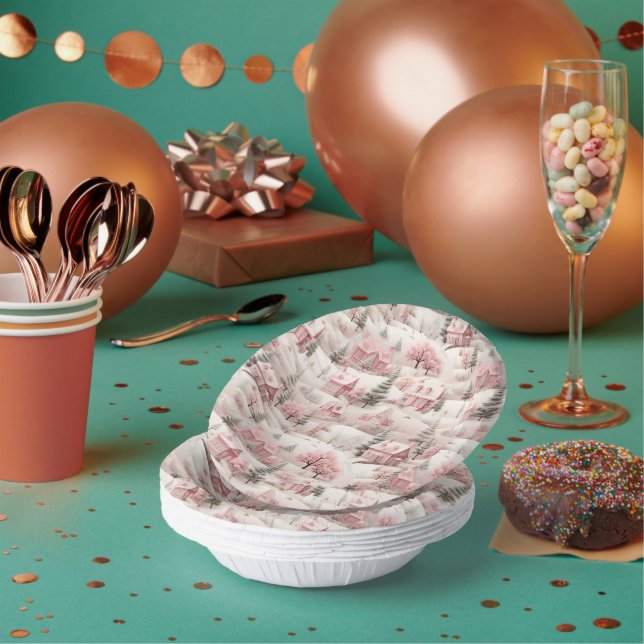 Vintag Pink Christmas Pappteller (Multi)